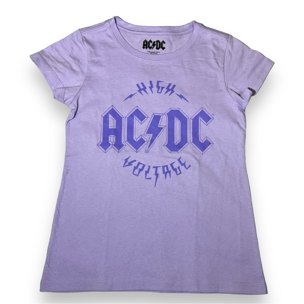 AC/DC Girl’s Band Short Sleeve Graphic Tee Purple